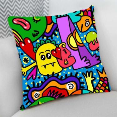 Imagem de Almofada Decorativa Cheia c/ Zíper 40x40Infantil Kids Estampa Desenhos