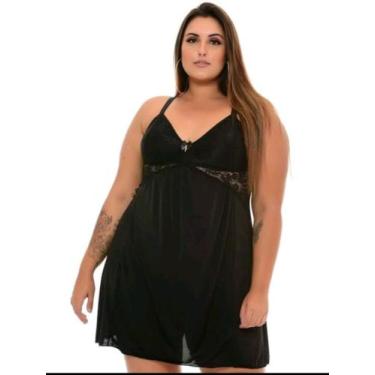 Imagem de Camisola Plus Size Com Renda Conforto e Beleza Extra Grande - Impresio