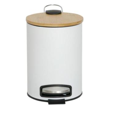 Imagem de Lixeira Pedal Bambu Branco Mimo  ALX23282 - Mimo Style