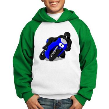 Imagem de Moletom Infantil Moto Corrida - Foca na Moda, Branco, Verde, 10