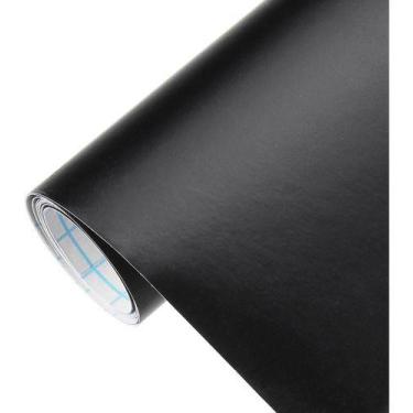 Imagem de Papel Adesivo Preto Fosco Envelopamento Móveis Lavável 10 metros x 45c