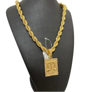 Imagem de Cordão Baiano 13mm Pingente Direito/Advogado Banhado a Ouro - ToJoia18