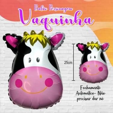 Imagem de Balão Metalizado Vaquinha Leiteira Mu Mu- Vaquinha Fofa, Mêsversário, 