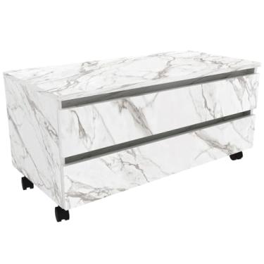 Imagem de Gabinete Para Banheiro 2 Gavetas BN3603 Marmore Branco Tecno Mobili