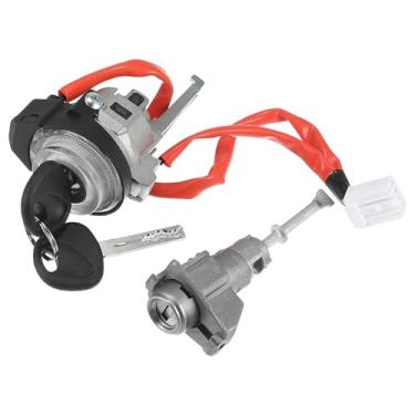 Imagem de Partuto Cilindro de bloqueio de ignição com chaves nº 81900-D9G00 - Conjunto de trava de cilindro de interruptor de ignição para carro - para Kia Sportage 2017-2022 tom metálico prateado - cilindro de