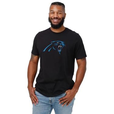 Imagem de FOCO Camiseta masculina de manga curta preta com logotipo principal da equipe NFL