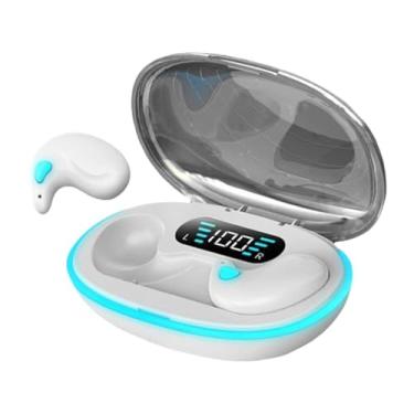 Imagem de BaotyJie Fones de ouvido intra-auriculares para trabalho, viagem, ergonômicos, portáteis com estojo de carregamento, fones de ouvido, Branco