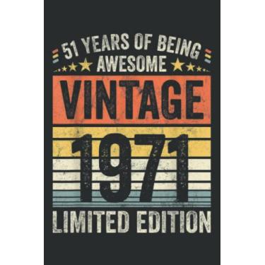 Imagem de 51 Year Old Vintage 1971 Limited Edition Gifts 51St Classic: HEARTS JOURNAL: 6" x 9", 110 Pages, Lined College Ruled Paper, Journal, Matte Finish Cover, Diary, Planner.