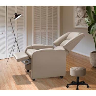 Imagem de Poltrona Do Papai Reclinável Confortável Suécia Com Rodízio - Corino Bege