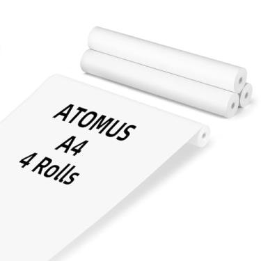 Imagem de Rolo de papel para impressora térmica, ATOMUS 4 rolos 21 x 3 cm, tamanho de papel A4, papel térmico multiuso para impressora térmica, 1 rolo - 30 folhas (4)