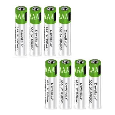 Imagem de Kit 8 Pilhas Aaa 1,5v 3000mah Usb Recarregável Com Cabo - Daweikala