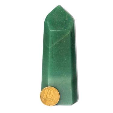 Imagem de Ponta Quartzo Verde 10 a 11cm Média 170g Pedra Natural Tipo A - Crista