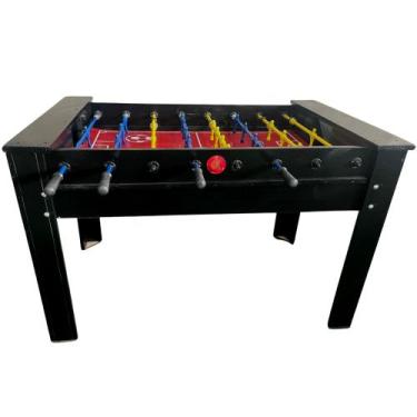 Imagem de Mesa de Pebolim/Totó Ecológico Black Oficial com Ferros Embutidos Dinâ