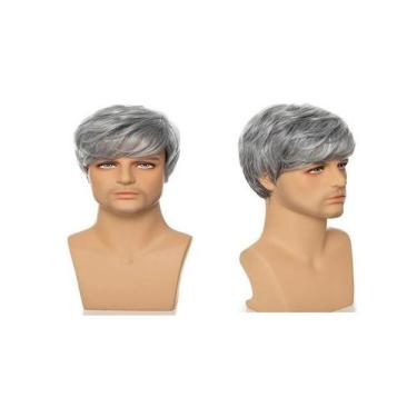 Imagem de Peruca masculina curta cosplay anime cinza festas - MC PRESENTES