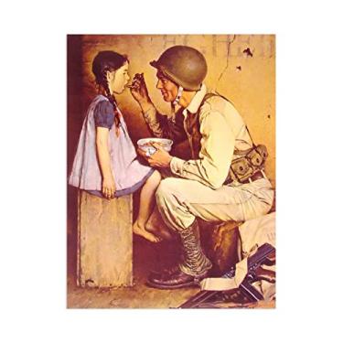 Imagem de JZSDGB Norman Rockwell Prints-Canvas Print Wall Art Famous Painting-'The American Way' Art Reprodução de arte cartazes de imagem em tela - para decoração de parede de sala de estar 60 x 80 cm (24 x 31