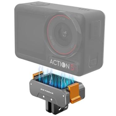 Imagem de REYGEAK Suporte de liberação rápida de alumínio para DJI OSMO Action 5 Pro/4/3 Suporte adaptador magnético com parafusos de 1/10.2 cm para acessórios DJI Action (embalagem única)