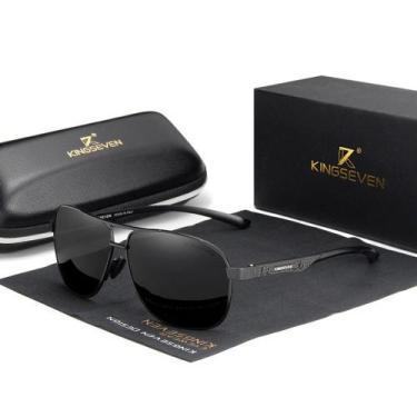 Imagem de Óculos de sol design quadrado kingseven espelhado , Preto