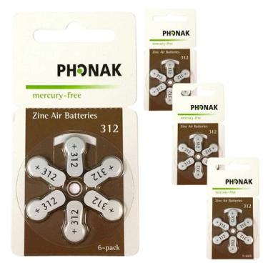 Imagem de 24 Pilhas 312 Baterias Pr41 P312 Phonak Aparelho Auditivo