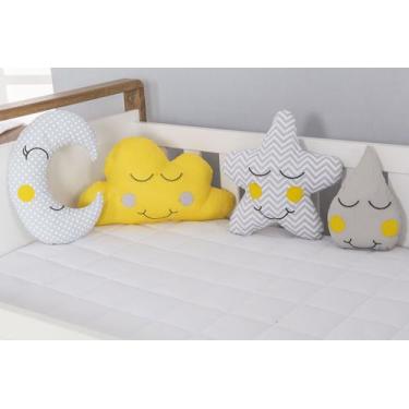 Imagem de Kit Almofadas para Berço Menino Menina Nuvem Chuva de Amor 4 Peças - B