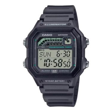 Imagem de Relógio de Pulso Casio Masculino Esportivo Cronógrafo Hora Mundial Prova Dágua 100 Metros Temporizador Digital Grafite WS-1600H-8AVDF