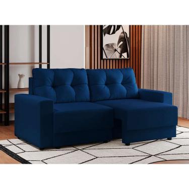 Imagem de Sofá 3 Lugares Retrátil Lubeck Linho Azul Marinho
