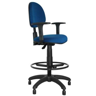 Imagem de Cadeira Caixa Ergonômica NR17 Jserrano Azul com Preto com Braço Regulável - ultra Móveis