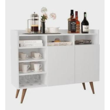 Imagem de Buffet Aparador Life Retrô 02 Portas Cor Branco Acetinado