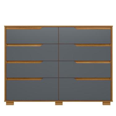 Imagem de Cômoda Georgia 8 Gavetas - Moval Freijó/Cinza