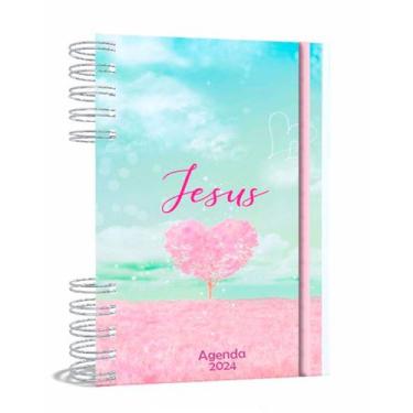 Imagem de Agenda Gospel Cristã 2024 - Jesus árvore coração - A5 2024 - Um Versíc