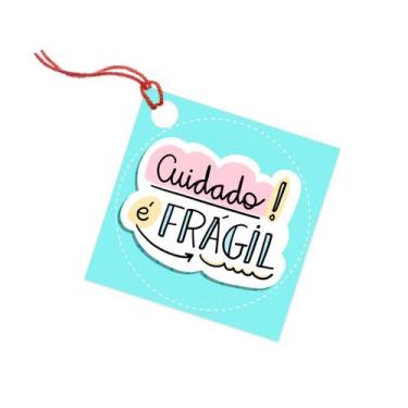 Imagem de 20 Tag Para Presente Encomenda Com Furo - Nicolados, cuidado Fragil