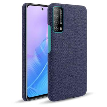 Imagem de Capa para Huawei Y20 SE,Capa desenhada em lona,Case Protetora Ultrafina com Empunhadura Macia,Design em Tecido Antichoque e Antiarranhões-Blue