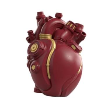 Imagem de WeiLaiKeQi Vaso de coração anatômico Vaso de flores exclusivo Vasos de resina floral Vasos de resina para Halloween em casa, Vermelho