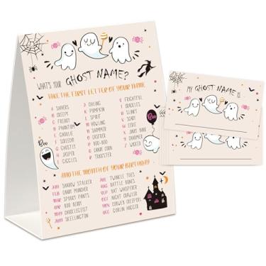 Imagem de UHADRE What is Your Ghost Name Game(One Sign with 30 Tag Stickers) Halloween Party Game,Class Home Office Party Activity, Fun Games for Friends Gathering-WSWYN01