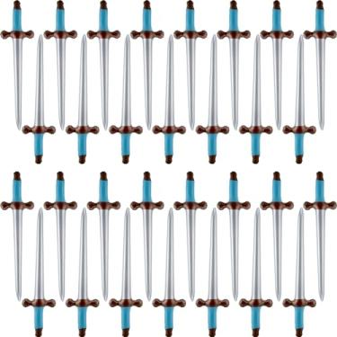 Imagem de Fahacop Pacote com 30 brinquedos infláveis com espada de 61 cm, armas infláveis, espada de pirata para Halloween, cosplay, aniversário, piscina, decoração de festa