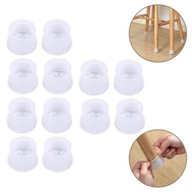 Imagem de Kit 12 Protetor De Pé Cadeira Mesa Silicone Proteção Antirruído Redond