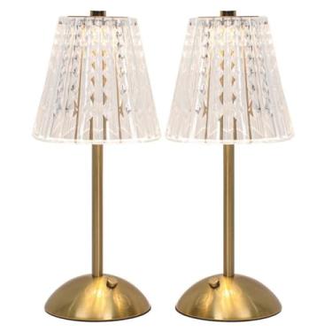 Imagem de Gkeiten Luminária De Mesa Cristal, Lâmpada Sem Fio Recarregável 5000 Mah, Luz Toque Operada Por Bateria Com 3 Modos Cor, Brilho Regulável, Corpo Moderno Alumínio Fosco Para Quarto, Bar, Decoração Ex