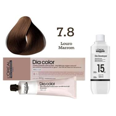 Imagem de Tonalizante Dia Color 7.8 Louro Marrom + Emulsão Reveladora 15v  L'Oré