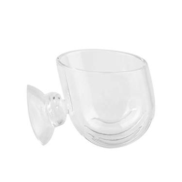 Imagem de Zerodis Copo de Alimentador de Peixe Transparente 4,7x4.3cm Copo de Alimentação de Vidro de Parede de Otário Durável para água Doce e Aquário de água Salgada