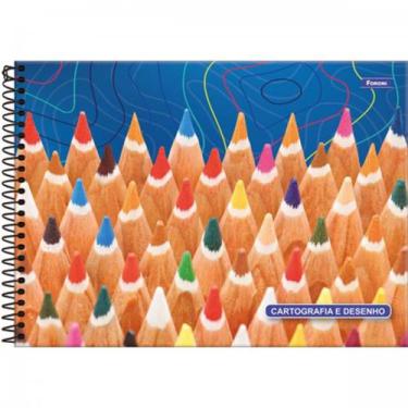 Imagem de Caderno de desenho 96 folhas Foroni Cartografia Capa dura