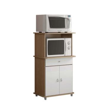 Imagem de Balcão Micro-ondas Ditália 2 Portas BA-30 Carvalho/Branco CZ