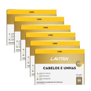 Imagem de KIT 6 Lavitan Cabelos e Unhas 60 cápsulas - CIMED, 60 Cápsulas, Sem Sa