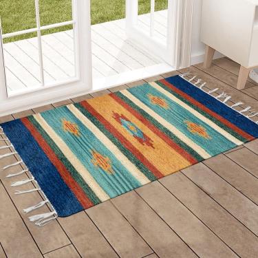 Imagem de 1 Tapete Capacho Kilim  India 100% Algodão 60X90 M03