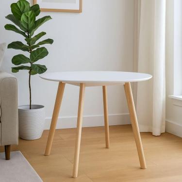 Imagem de Mesa 90cm Leda Moderna Branca Jantar Cozinha E Sala