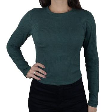 Imagem de Blusa Feminina LZT Canelada Cropped Verde Militar - 7059-Feminino