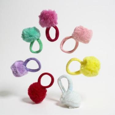 Imagem de 20 Elásticos Xuxinha com Pompom coloridos infantil p/ cabelo - Lynx Pr