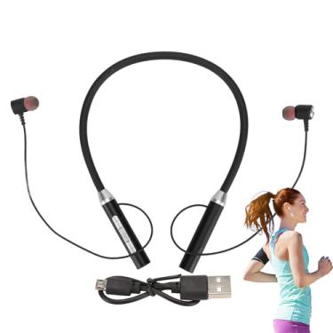 Imagem de Fones de Ouvido Com Fita para o Pescoço, Fones de Ouvido Com Fita para o Pescoço IPX5 Fones de Ouvido Estéreo à Prova d'água Com Fita para o Pescoço Fones de Ouvido Com Fita