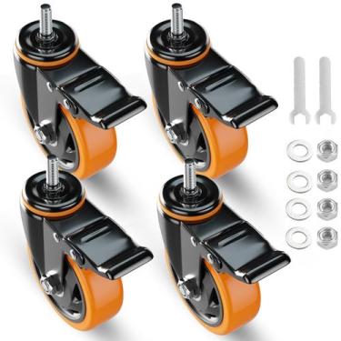 Imagem de Stem Caster Wheels YUPEZOP Heavy Duty de 3 polegadas, conjunto de 4