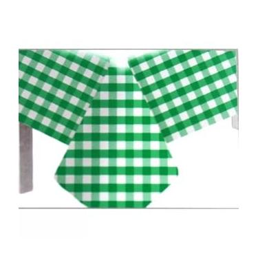 Imagem de Kit 10 Toalha De Mesa Xadrez Plástica 70x70cm Festa Junina E Decoração(Xadrez Branco/Verde,20 Unidades)