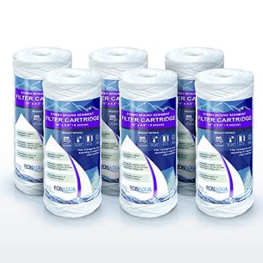 Imagem de Cartucho de filtro de água de sedimento de 5 mícrons de corda de alta capacidade, 25,4 x 11,4 cm, remove areia, sujeira, lodo, ferrugem, vida útil prolongada do filtro, compatível com 355215-45, 84637