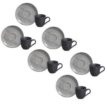 Imagem de Conjunto de Xícaras de Café com Pires Porto Brasil Bio Dust 120ml - 6 Peças 